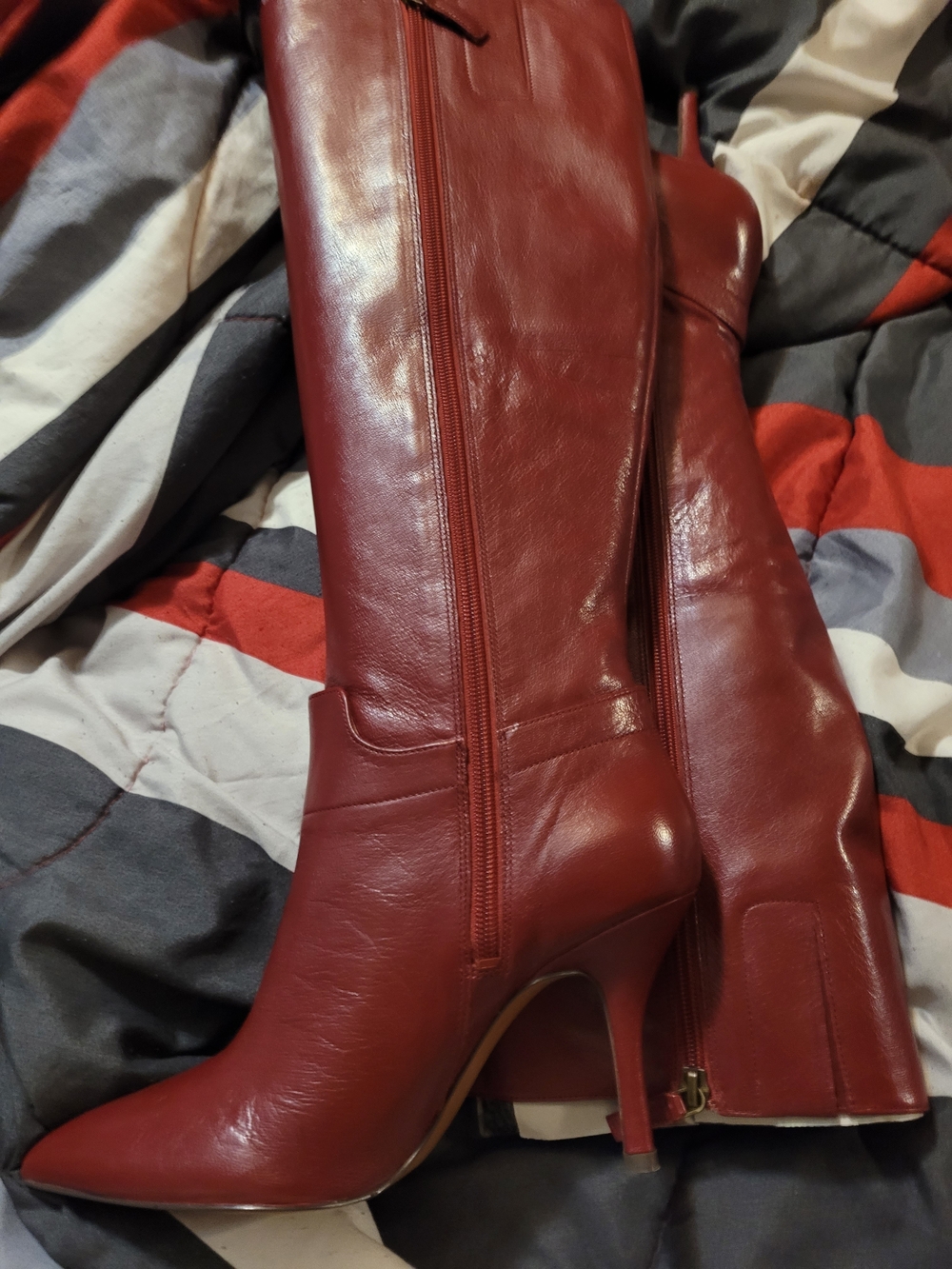 Nine West Burgundy Over-the-Knee Pointed Stiletto Boots